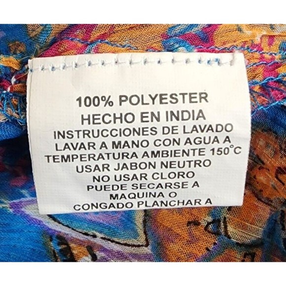 Priya India Peasant Embellished Top Sheer Size Large Hippie Boho Gypsy - Picture 8 of 8